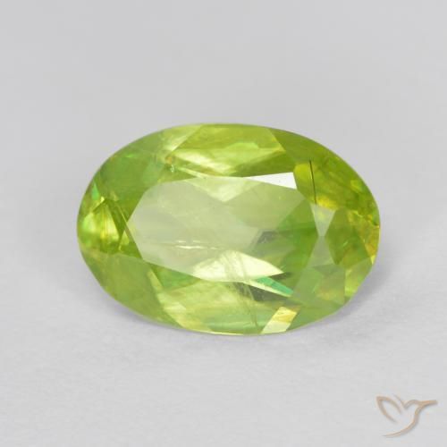1.46 ct Yellow Sphene Stone, Natural Sphene in Oval Facet Shape for Sale