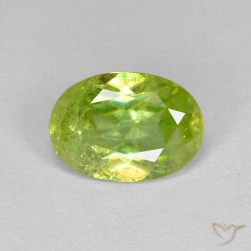 1.24 ct Yellow Sphene, 8 x 5.7 mm Oval Cut From Sri Lanka, Photo A