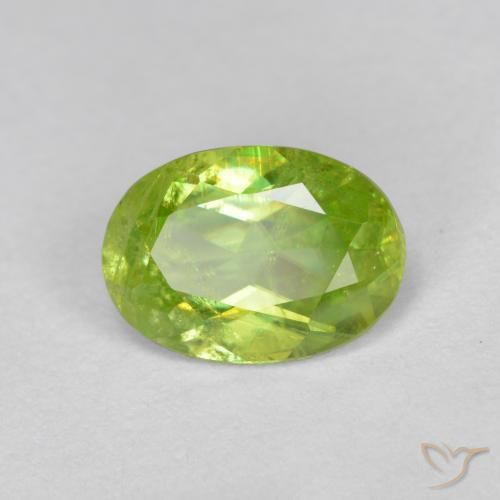 1.24 ct Yellow Sphene Stone, Natural Sphene in Oval Facet Shape for Sale