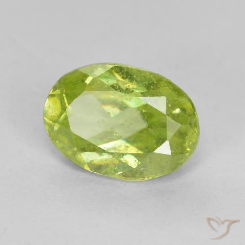 1.12 ct Green Sphene Stone, Natural Sphene in Oval Facet Shape for Sale