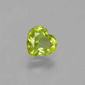 0.59 ct Green Sphene Stone, Natural Sphene in Heart Facet Shape for Sale