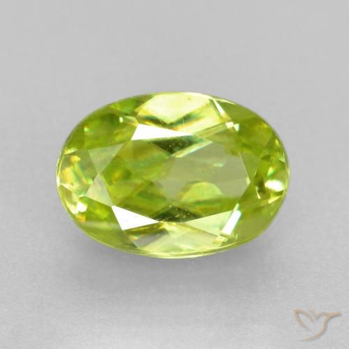 0.77ct Natural Bright Green Sphene, Oval, VS