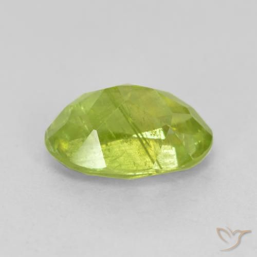 Sphene Gemstone in 7.6 x 5.3 mm Size for Sale, Sphene Stone in Bright Green Color