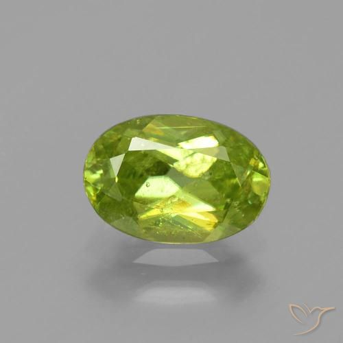 1.3 ct Green Sphene, 8.2 x 5.6 mm Oval Cut From Sri Lanka, Photo A