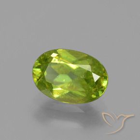 1.30 ct Green Sphene Stone, Natural Sphene in Oval Facet Shape for Sale