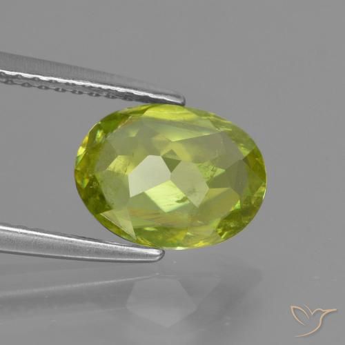 Sphene Gemstone in 9.5 x 7.4 mm Size for Sale, Sphene Stone in Medium Yellow Color