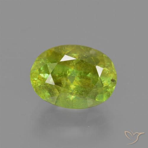2.31 ct Green Sphene, 9.1 x 6.7 mm Oval Cut From Sri Lanka, Photo A