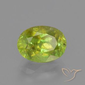 2.31 ct Green Sphene Stone, Natural Sphene in Oval Facet Shape for Sale