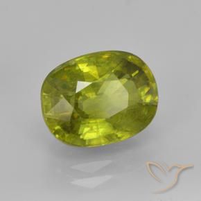 3.03 ct Green Sphene Stone, Natural Sphene in Oval Facet Shape for Sale