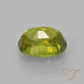 Sphene Gemstone in 9.4 x 7.3 mm Size for Sale, Sphene Stone in Warm Forest Green Color