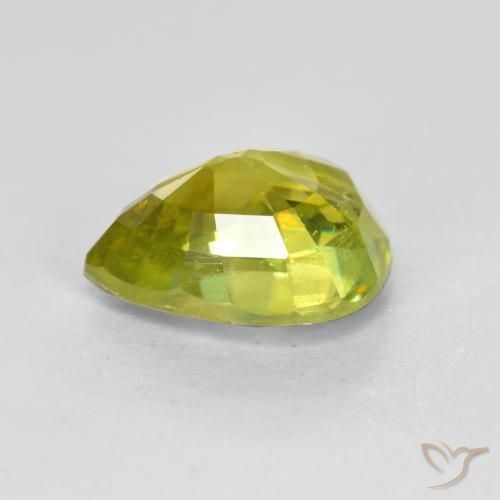 Sphene Gemstone in 7.9 x 6.6 mm Size for Sale, Sphene Stone in Warm Forest Green Color