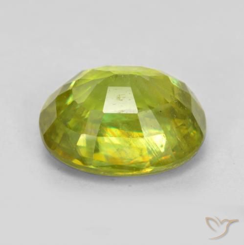 Sphene Gemstone in 8 x 6.6 mm Size for Sale, Sphene Stone in Medium Green Color