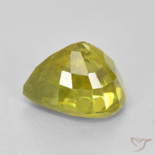 Sphene Gemstone in 8.5 x 7.6 mm Size for Sale, Sphene Stone in Greenish Yellow Color