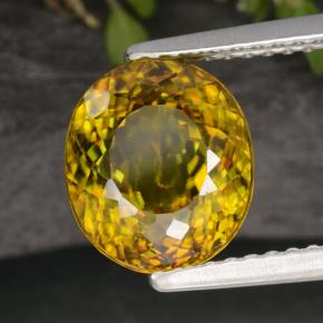 3.35 ct Yellow Sphene Stone, Natural Sphene in Oval Facet Shape for Sale