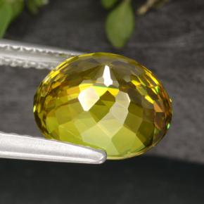 Sphene Gemstone in 9 x 7.9 mm Size for Sale, Sphene Stone in Greenish Golden Color