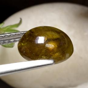 Sphene Gemstone in 8.8 x 7.4 mm Size for Sale, Sphene Stone in Greenish Golden Color