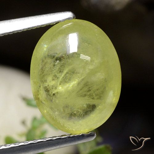 3.41 ct Yellow Sphene, 10.4 x 8.2 mm Oval Cut From Sri Lanka, Photo A
