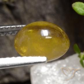 Sphene Gemstone in 8.5 x 7.1 mm Size for Sale, Sphene Stone in Gold Color