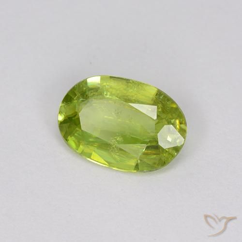 0.74 ct Green Sphene Stone, Natural Sphene in Oval Facet Shape for Sale
