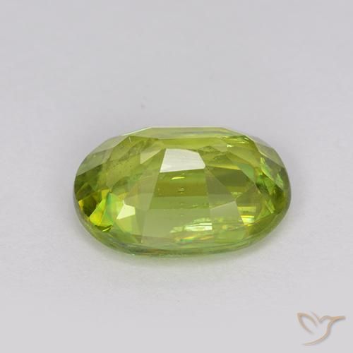 Sphene Gemstone in 8.4 x 6.3 mm Size for Sale, Sphene Stone in Bright Green Color