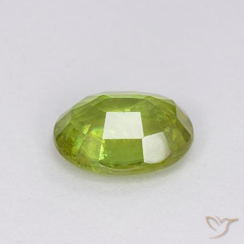 Sphene Gemstone in 7.5 x 6 mm Size for Sale, Sphene Stone in Bright Green Color