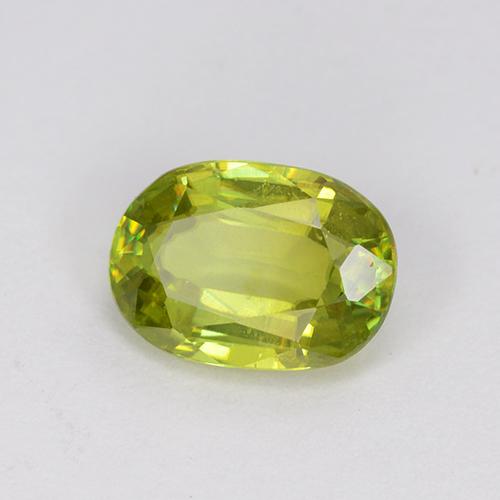 1.14 ct Green Sphene Stone, Natural Sphene in Oval Facet Shape for Sale
