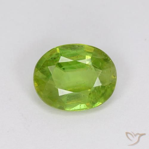 1.14ct Natural Medium Green Sphene, Oval, VS