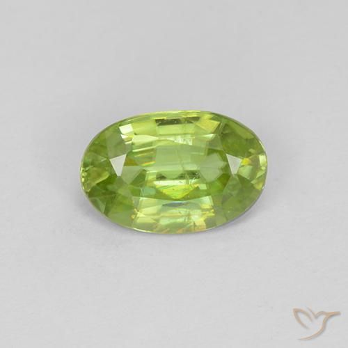 1.07 ct Green Sphene, 7.9 x 5.2 mm Oval Cut From Sri Lanka, Photo A