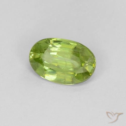 1.07 ct Green Sphene Stone, Natural Sphene in Oval Facet Shape for Sale
