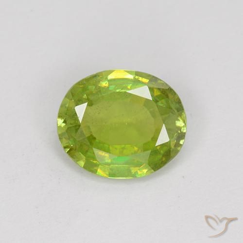 1.24 ct Green Sphene, 7.7 x 6.6 mm Oval Cut From Sri Lanka, Photo A