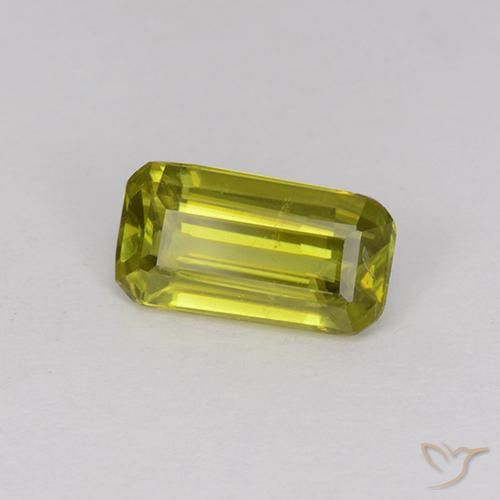 0.87 ct Green Sphene, 8 x 4.2 mm Octagon Cut From Sri Lanka, Photo A