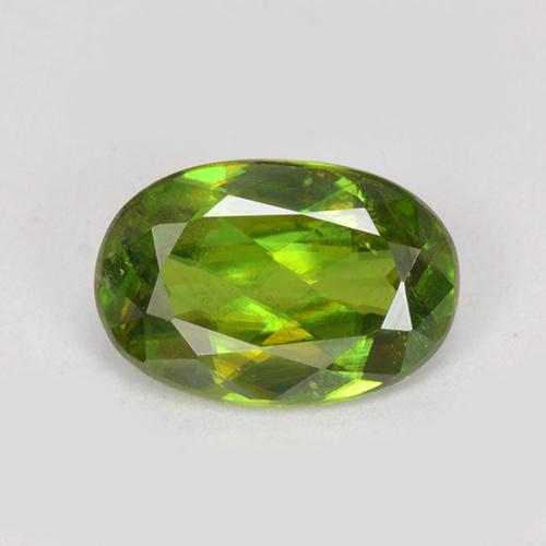 Forest Green Sphene Gem - 0.8ct Oval Facet (ID: 513194)