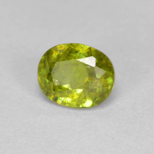 0.54 ct Green Sphene Stone, Natural Sphene in Oval Facet Shape for Sale
