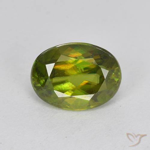 1.03ct Natural Forest Green Sphene, Oval, VVS-VS