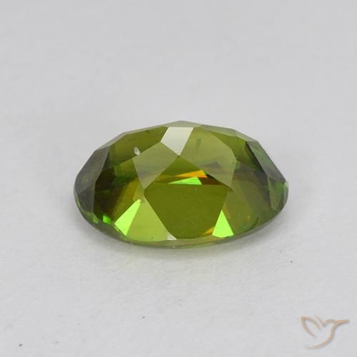 Sphene Gemstone in 7 x 5.2 mm Size for Sale, Sphene Stone in Forest Green Color