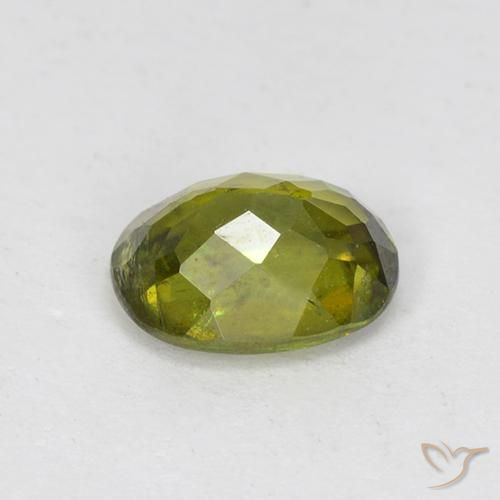 Sphene Gemstone in 6.4 x 4.9 mm Size for Sale, Sphene Stone in Warm Earthy Green Color
