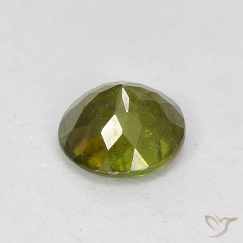 Sphene Gemstone in 5.5 mm (calibrated) Size for Sale, Sphene Stone in Earthy Green Color