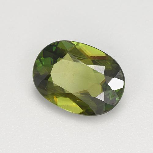 1.07 ct Green Sphene Stone, Natural Sphene in Oval Facet Shape for Sale