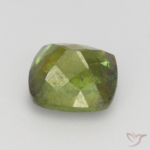 Sphene Gemstone in 6 x 5.7 mm Size for Sale, Sphene Stone in Earthy Green Color