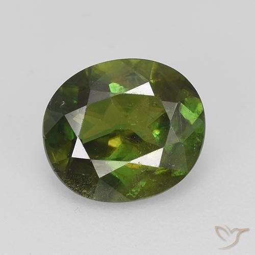 1.73ct Natural Medium Green Sphene, Oval, VS-SI