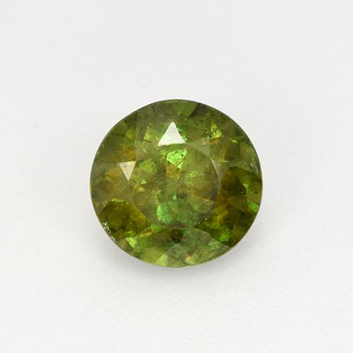Medium Green Sphene Gem - 1ct Round Facet (ID: 513367)