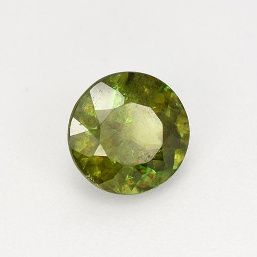 0.96 ct Green Sphene Stone, Natural Sphene in Round Facet Shape for Sale