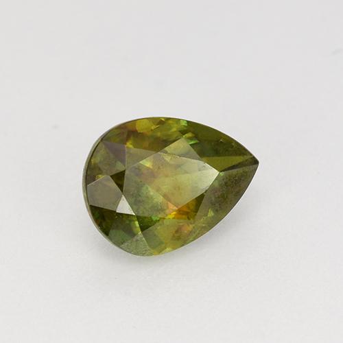 Medium-Dark Green Сфен Камень - 0.7ct Фасетная Груша (ID: 513371)