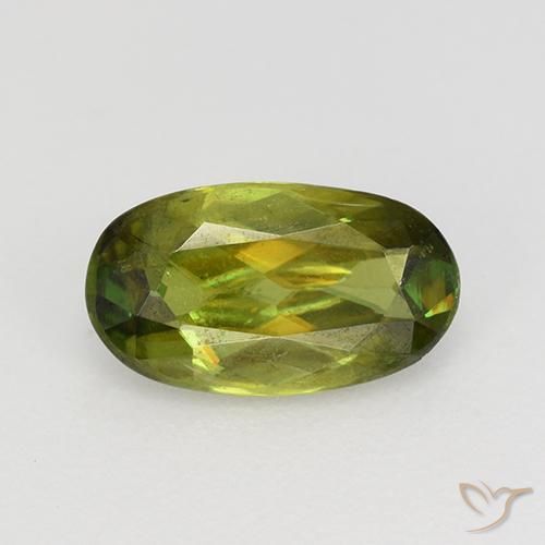 0.71ct Natural Medium Green Sphene, Oval, VS-SI