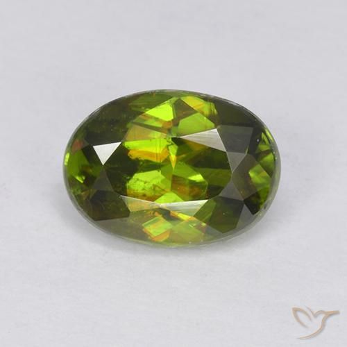 1.11 ct Green Sphene, 7.2 x 5.2 mm Oval Cut From Sri Lanka, Photo A