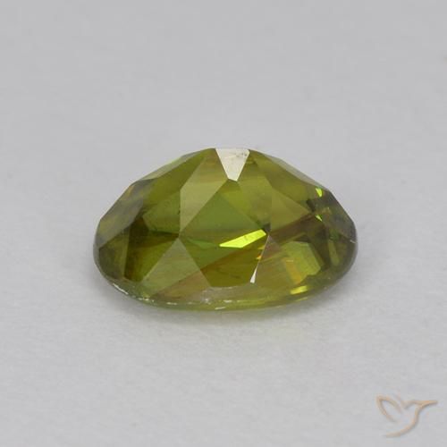 Sphene Gemstone in 6.1 x 4.6 mm Size for Sale, Sphene Stone in Medium-Dark Green Color