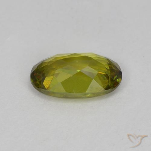 Sphene Gemstone in 7.1 x 4.5 mm Size for Sale, Sphene Stone in Medium-Dark Green Color