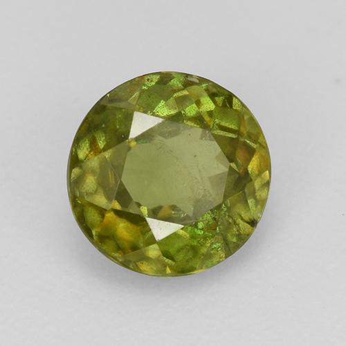 0.79 ct Green Sphene Stone, Natural Sphene in Round Facet Shape for Sale