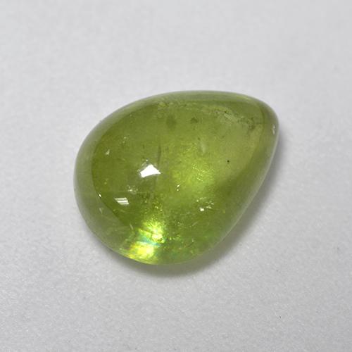 3.29 ct Green Sphene Gemstone, Sphene Gem in Pear Cabochon Shape for Sale.