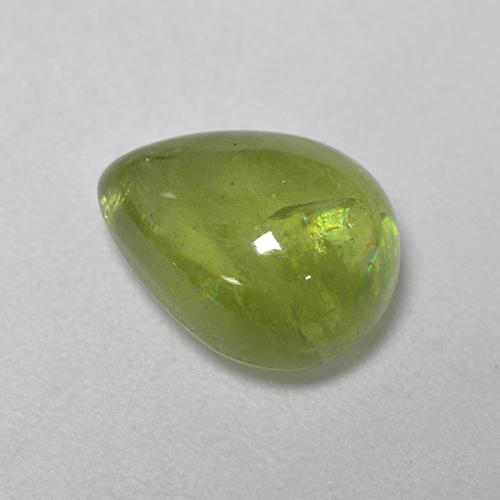 3.29 ct Green Sphene Stone, Natural Sphene in Pear Cabochon Shape for Sale